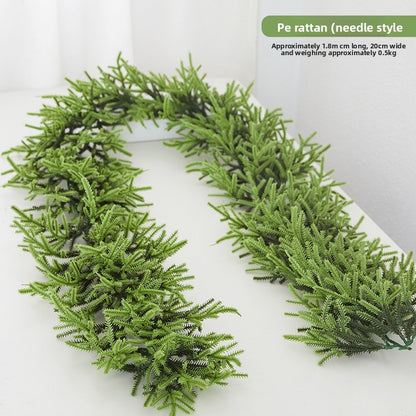 Flocked snowflake vine branches