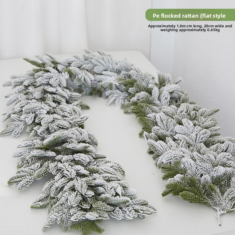 Flocked snowflake vine branches