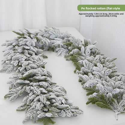 Flocked snowflake vine branches