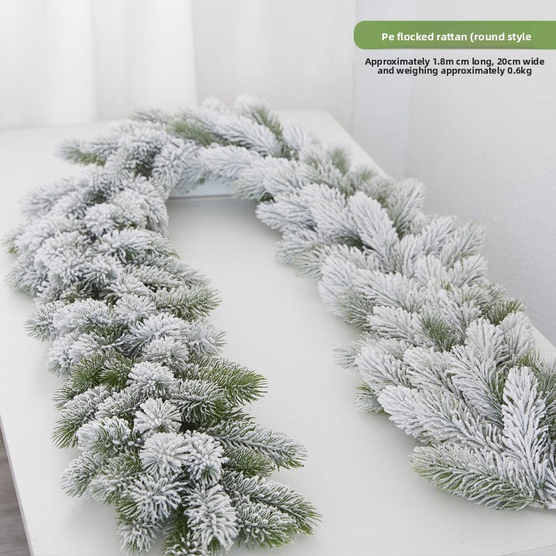 Flocked snowflake vine branches