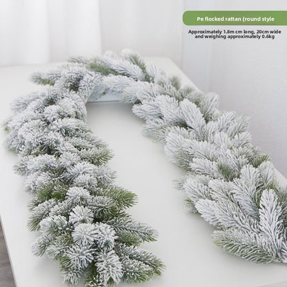 Flocked snowflake vine branches