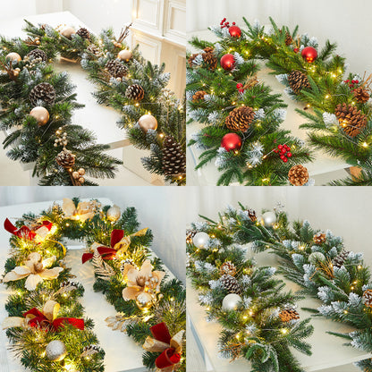 Flocked snowflake vine branches