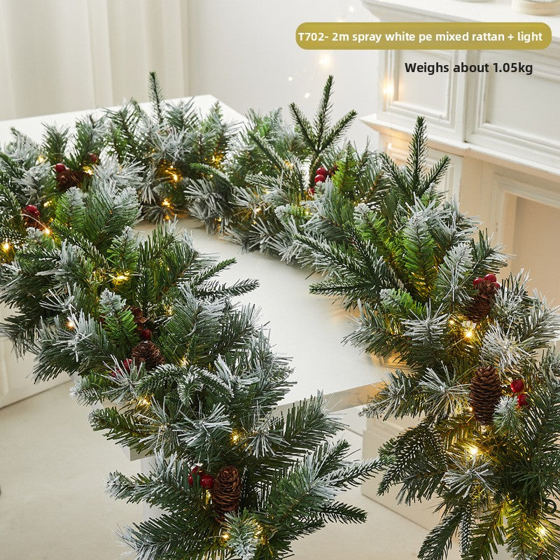 Flocked snowflake vine branches