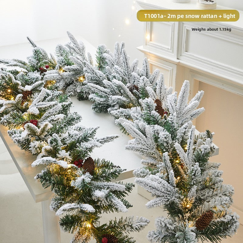 Flocked snowflake vine branches