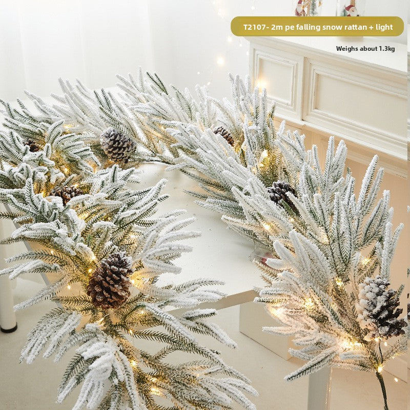 Flocked snowflake vine branches