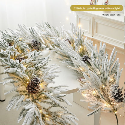 Flocked snowflake vine branches