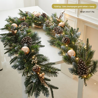 Flocked snowflake vine branches