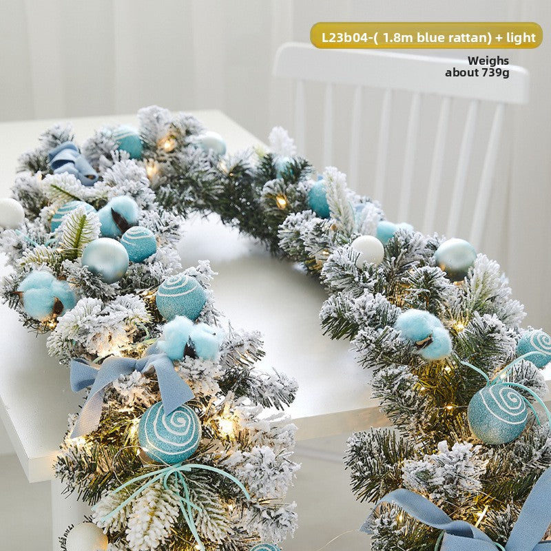 Flocked snowflake vine branches