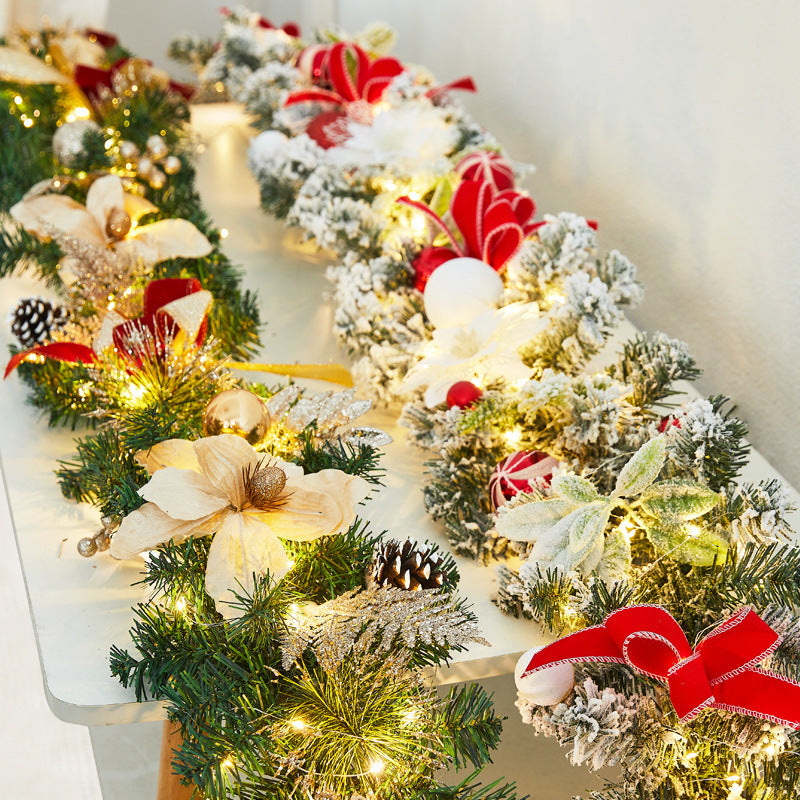 Flocked snowflake vine branches