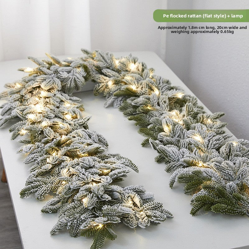 Flocked snowflake vine branches