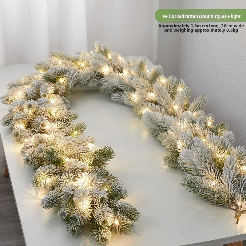 Flocked snowflake vine branches