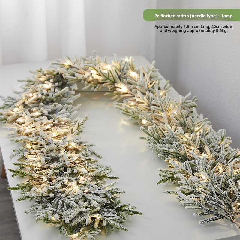 Flocked snowflake vine branches