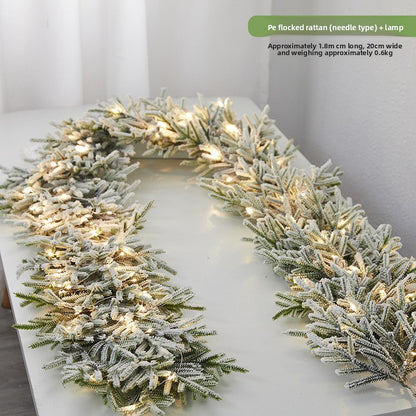 Flocked snowflake vine branches