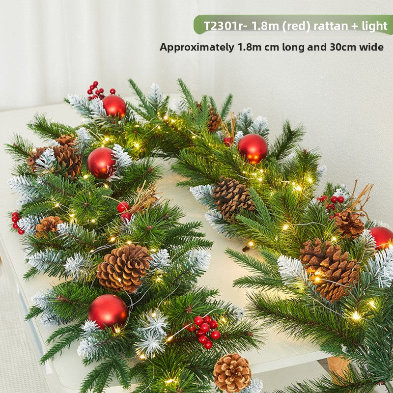 Flocked snowflake vine branches