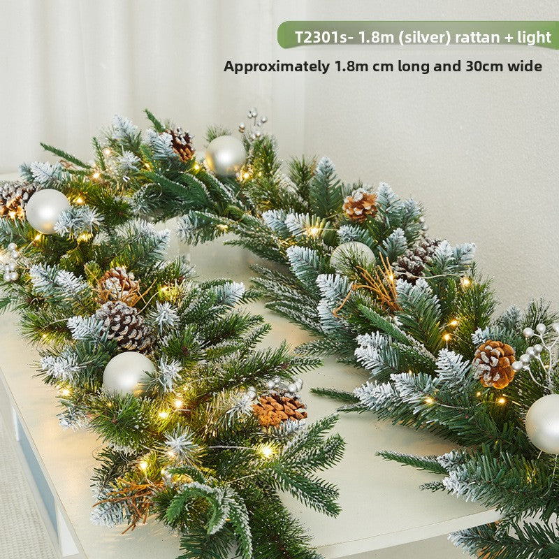 Flocked snowflake vine branches