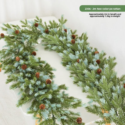 Flocked snowflake vine branches