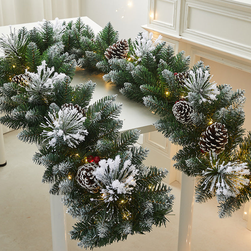 Flocked snowflake vine branches