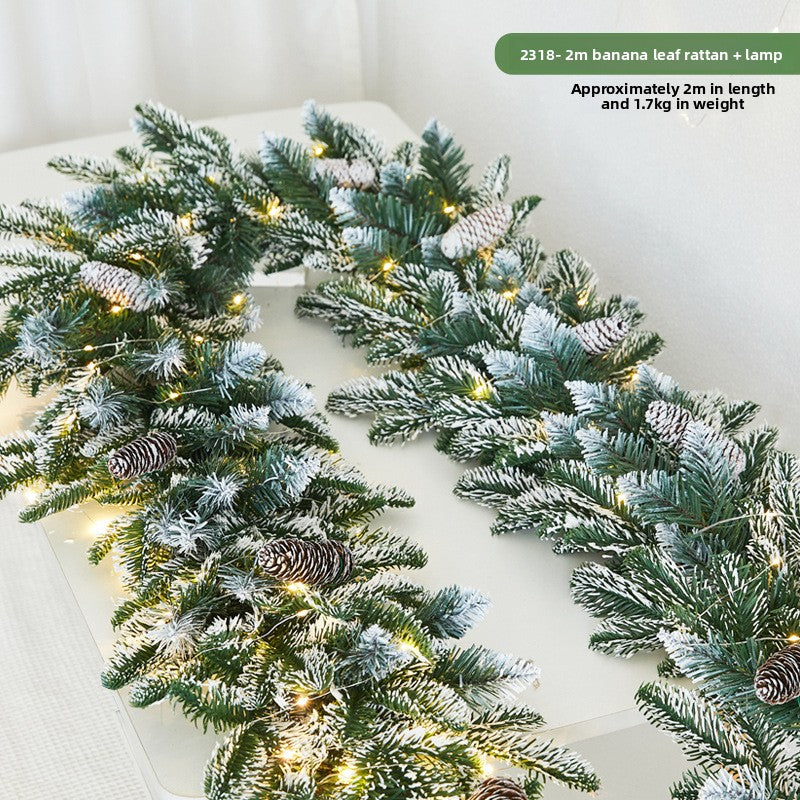 Flocked snowflake vine branches