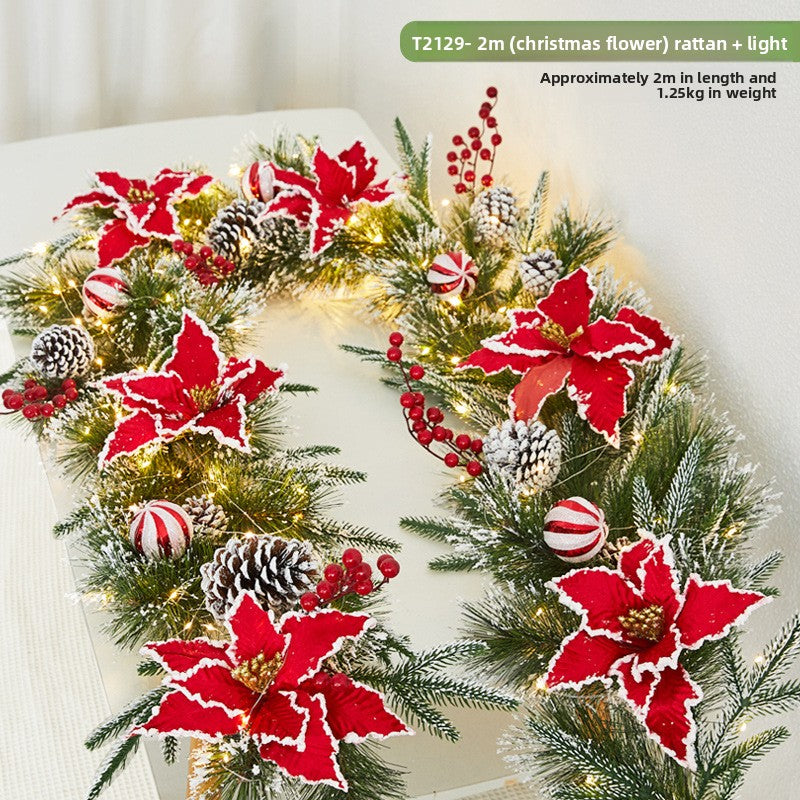 Flocked snowflake vine branches