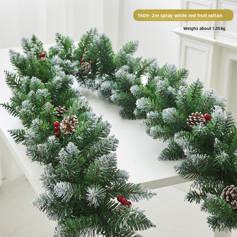 Flocked snowflake vine branches