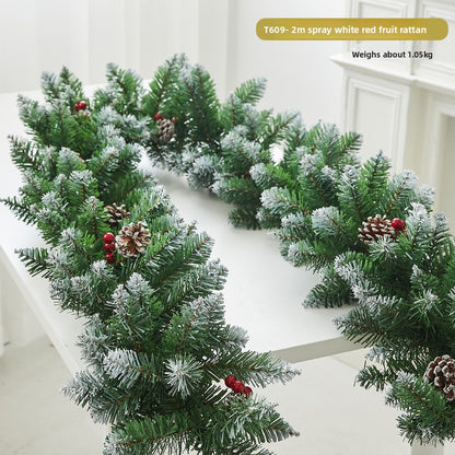 Flocked snowflake vine branches