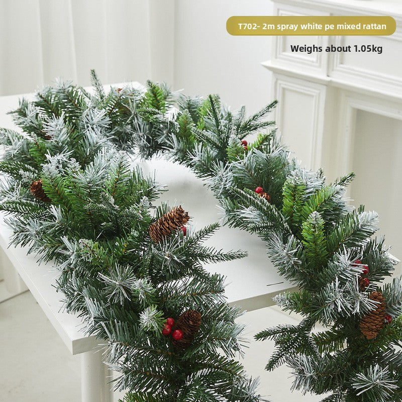 Flocked snowflake vine branches