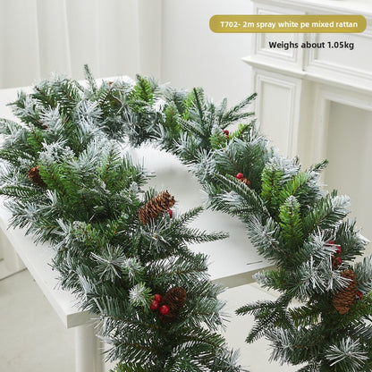 Flocked snowflake vine branches