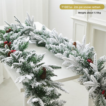 Flocked snowflake vine branches