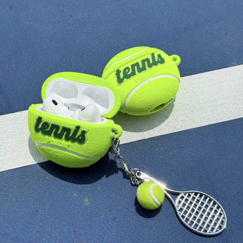 Flocked Tennis Design Silicone AirPods Case