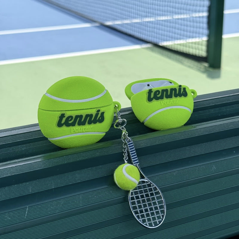 Flocked Tennis Design Silicone AirPods Case