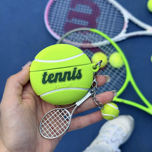 Flocked Tennis Design Silicone AirPods Case