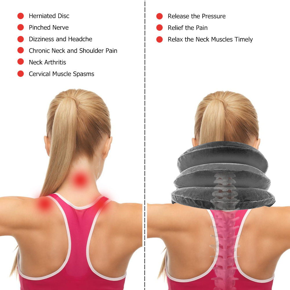 Flocking inflatable neck protection