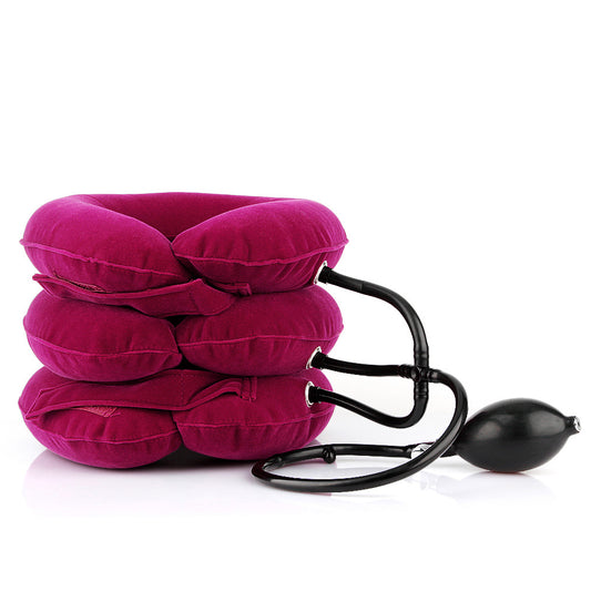 Flocking inflatable neck protection