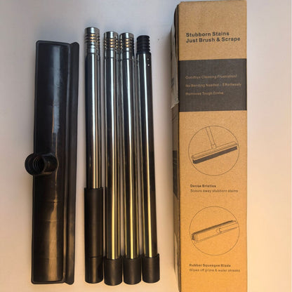 Floor cleaning squeegee with long handle
