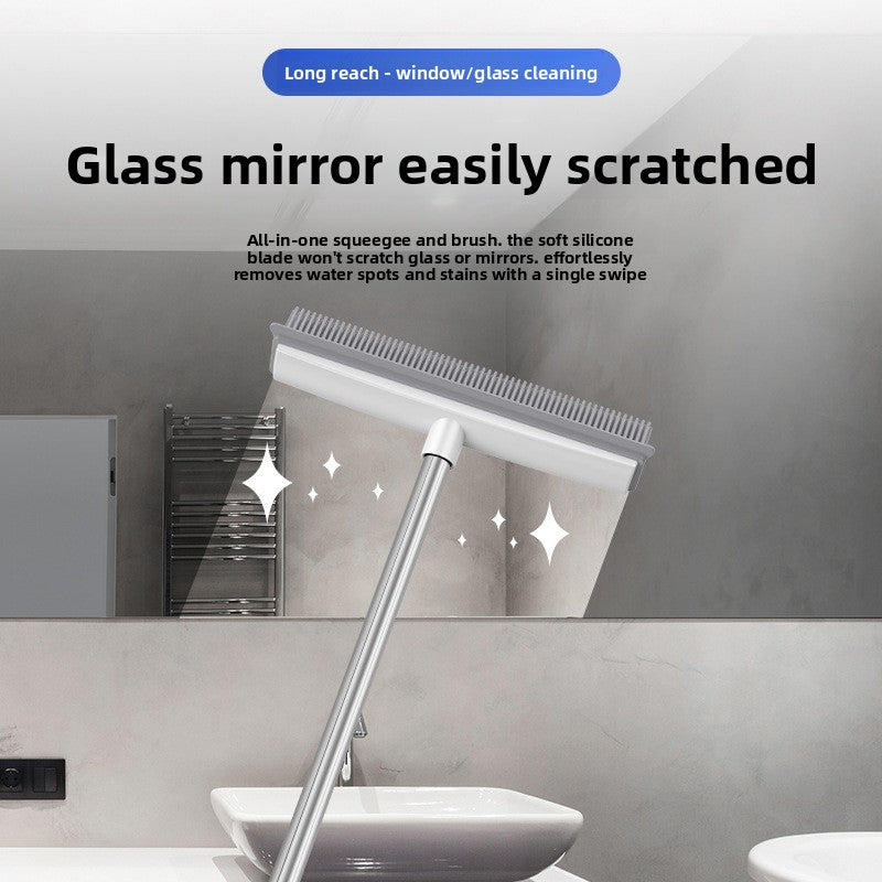 Floor cleaning squeegee with long handle