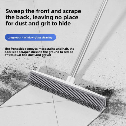 Floor cleaning squeegee with long handle