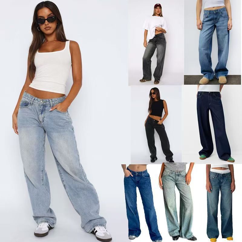 Floor-length jeans