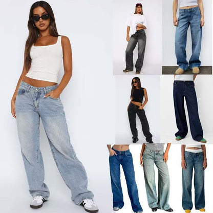 Floor-length jeans
