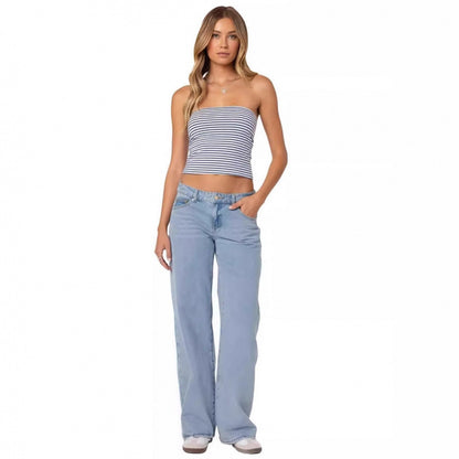 Floor-length jeans