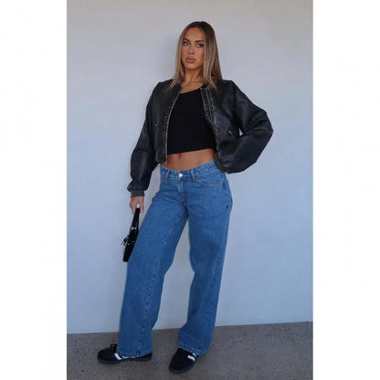 Floor-length jeans