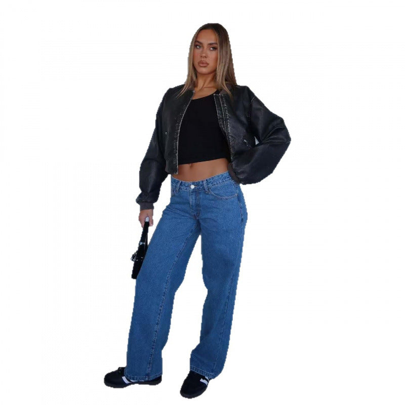 Floor-length jeans