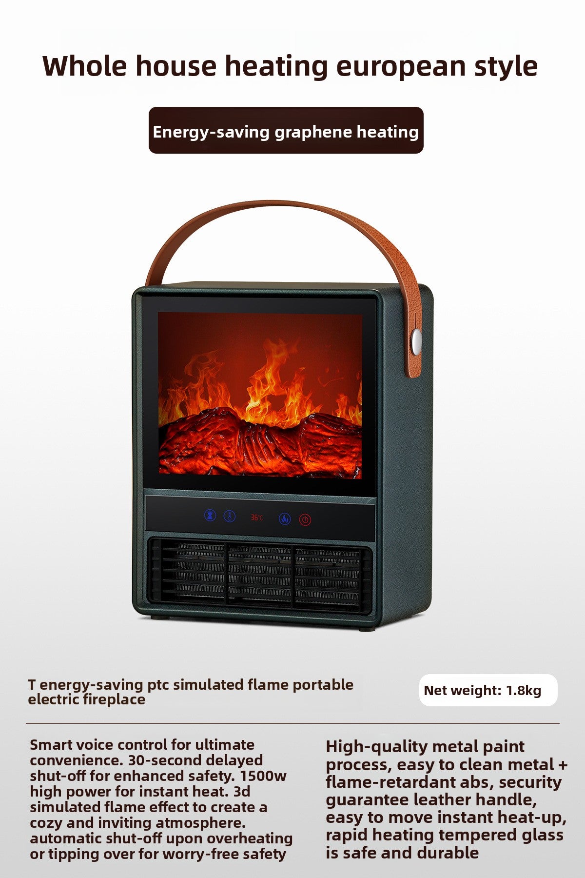 Floor-standing electric heater