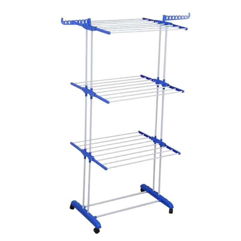 Floor-standing folding mobile clothes hanger