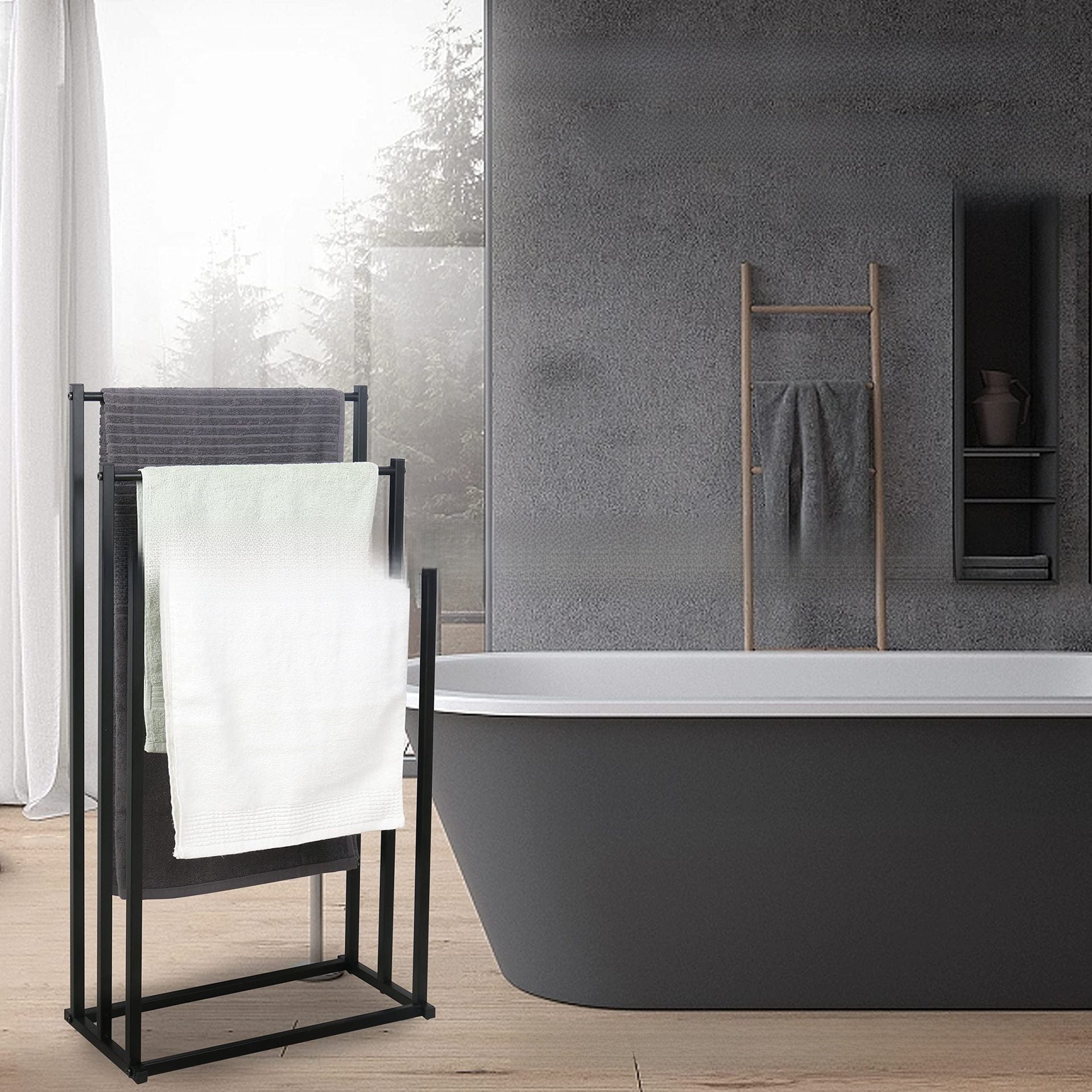 Floor Standing Metal Towel Rack