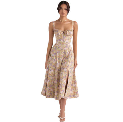 Floral Back Strap Maxi Dress