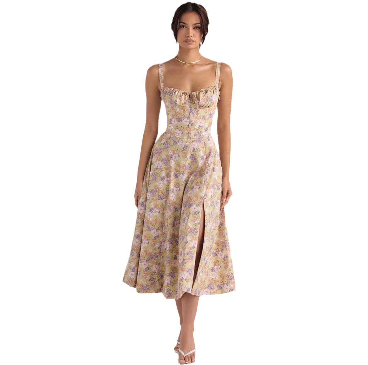 Floral Back Strap Maxi Dress