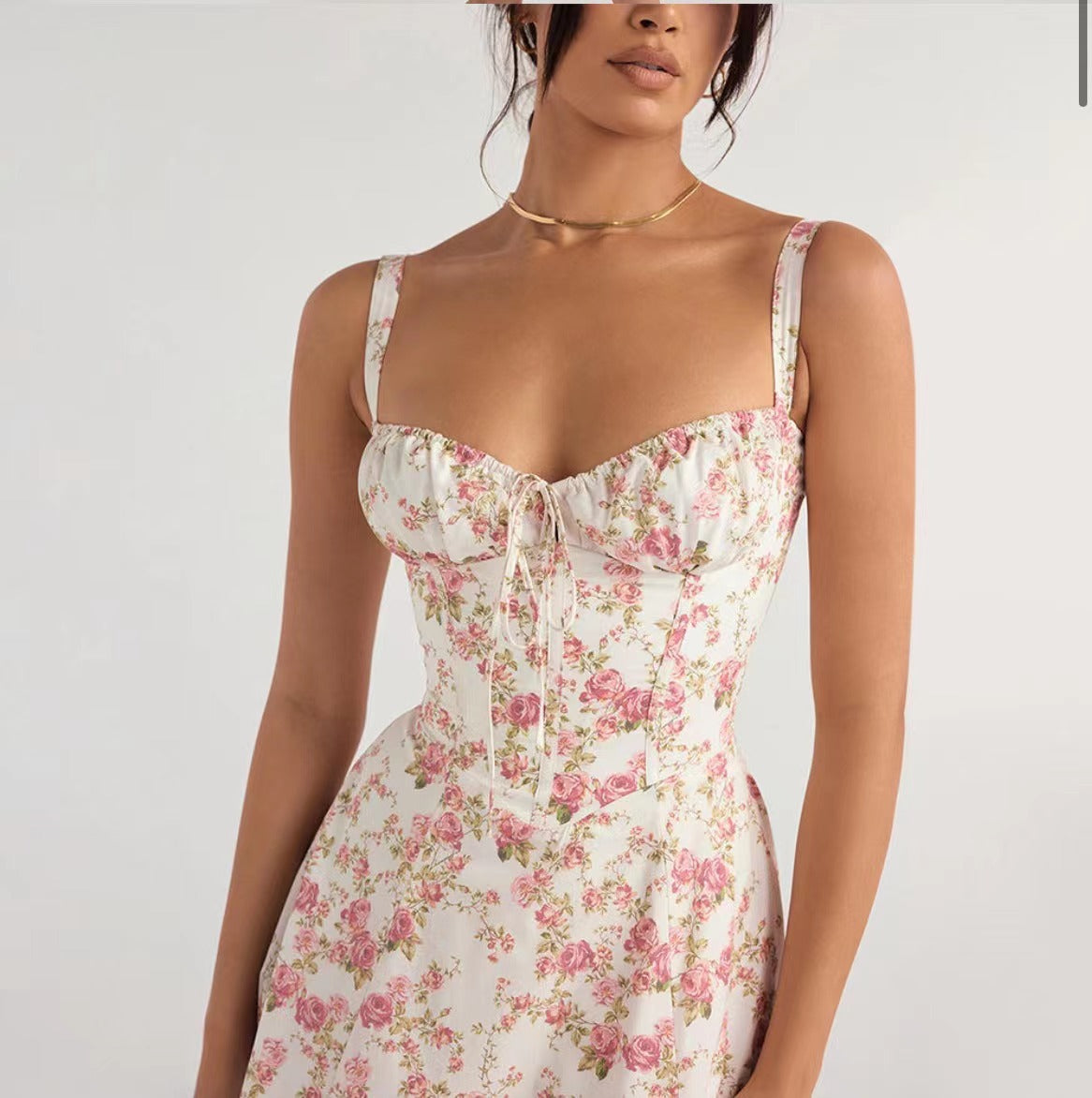 Floral Back Strap Maxi Dress