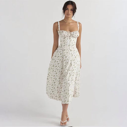 Floral Back Strap Maxi Dress