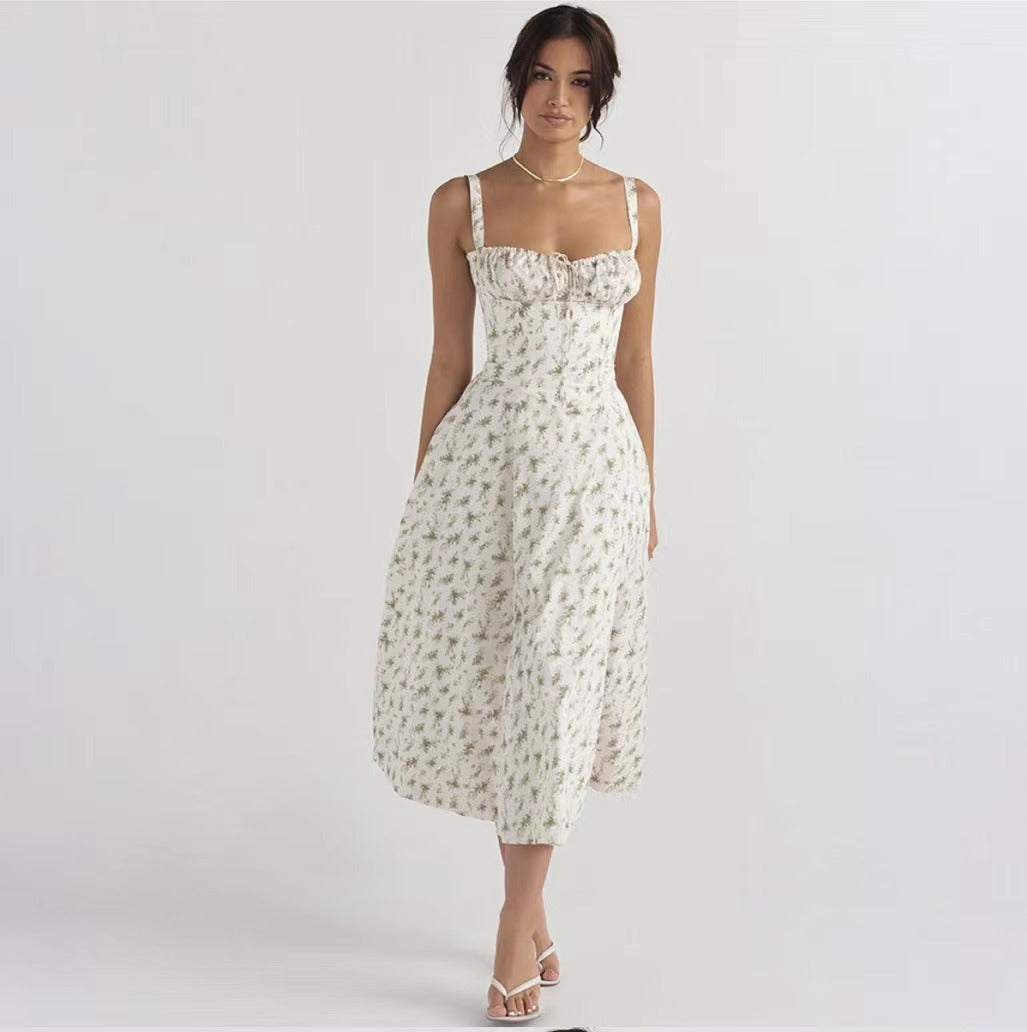 Floral Back Strap Maxi Dress