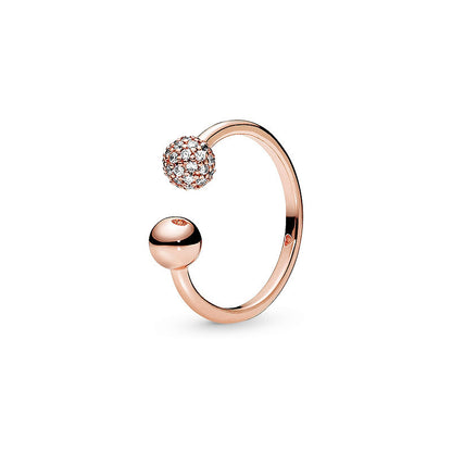 Floral Beaded Open Adjustable Rings
